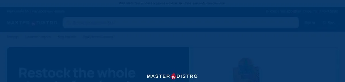 The rebuilt website: clean navy header, clear catalogue and search